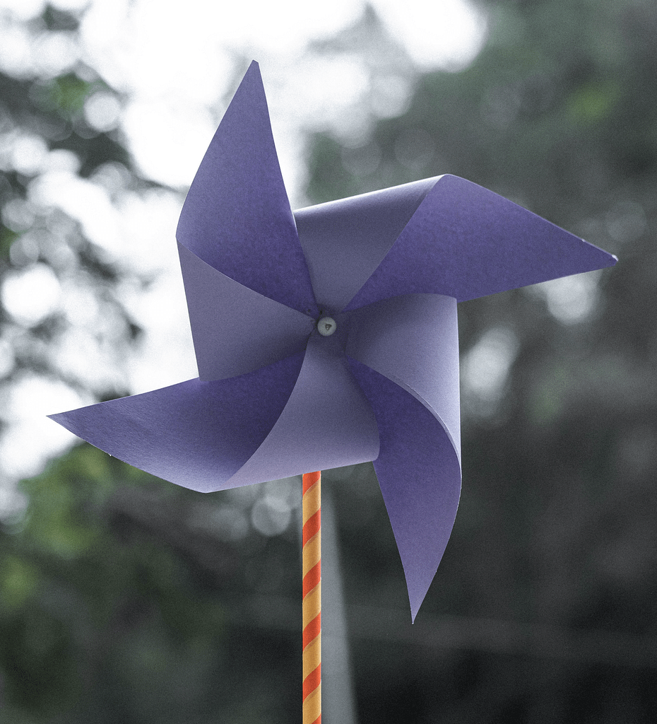 Kagazi: A purple colour paper pinwheel